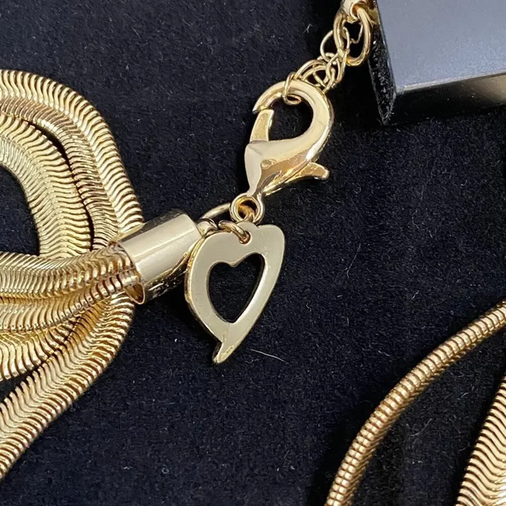 Thalia Sodi Gold Knotted Tassel Necklace Statement Jewelry NWT